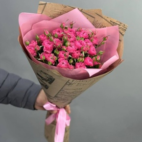 Букет из 5 розовых кустовых роз (50 см) в Рузе