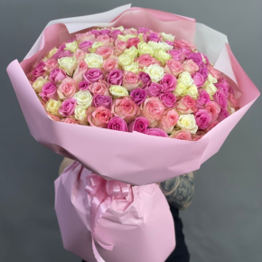 Букет из 151 кенийской розы микс (40 см) в Рузе