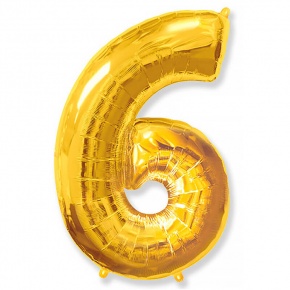 Шар гелиевый цифра 6 (40х102 см) в Рузе