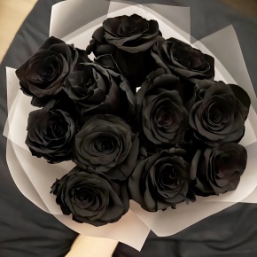 Букет "Черная королева" из 11 черных роз Эквадор (60 см) в Рузе