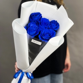 Букет из 5 синих роз Эквадор в Рузе