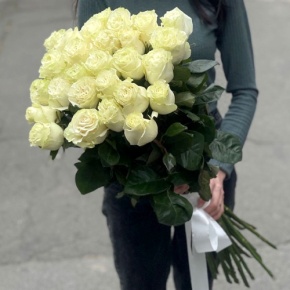 Монобукет из 25 роз Эквадор Мондиаль (80 см) в Рузе