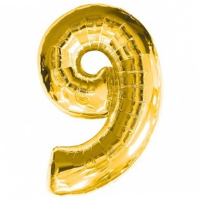 Шар гелиевый цифра 9 (40х102 см) в Рузе