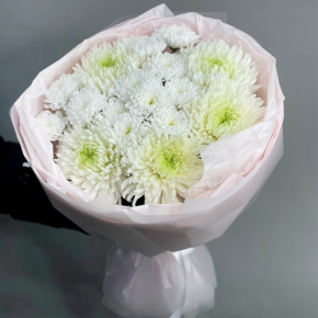 Букет из микса белых хризантем Магнум  в Рузе