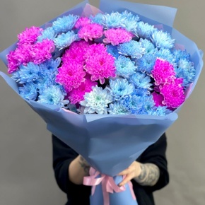 Букет "Матильда" из 15 кустовых хризантем в Рузе