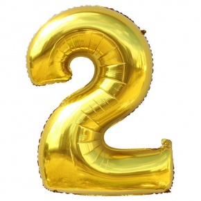 Шар гелиевый цифра 2 (40х102 см) в Рузе