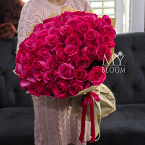 Букет 51 роза Эквадор Пинк Флоид (60 см) в Рузе