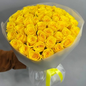 Букет "Золотце" из 51 лимонной розы (40 см) в Рузе