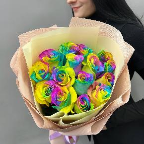 Букет из 15 радужных роз в Рузе