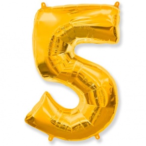 Шар гелиевый цифра 5 (40х102 см) в Рузе