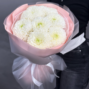 Нежный букет из 7 хризантем Магнум в Рузе