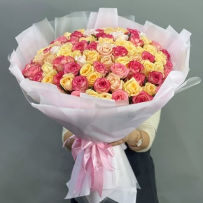 Букет из 101 розы  микс (70 см) в Рузе
