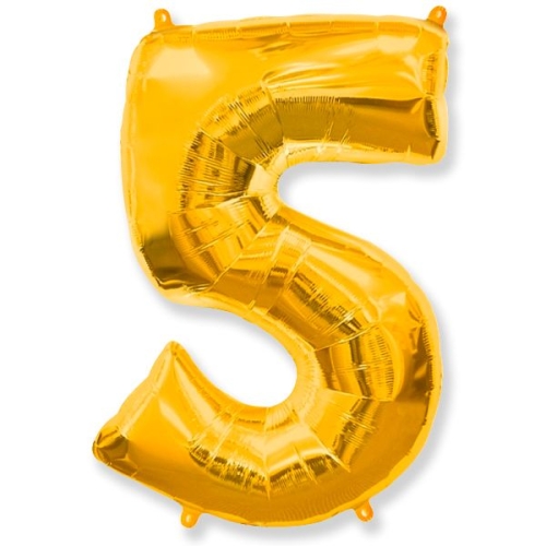 Шар гелиевый цифра 5 (40х102 см) в Рузе