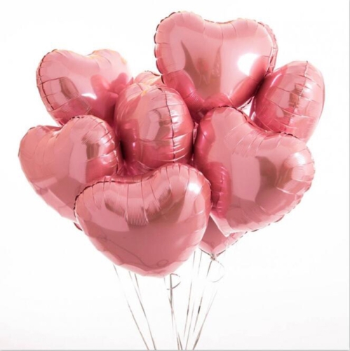 Сердце розовое фольгированный шар с гелием (45 см) в Рузе