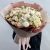 Букет "Шаганэ" из ранункулюсов, хризантем Момоко, озатамнуса, кустовых роз сорта Таня, эустом и гортензий в Рузе